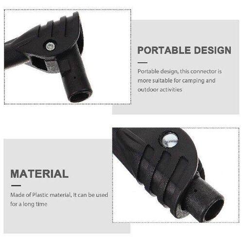 2pcs Tent Connectors Camping Accessories Black 8.5mm Joint