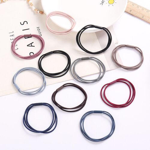 5Pcs/Lot Fashion Women Girls Rubber Bands tail Holder three-