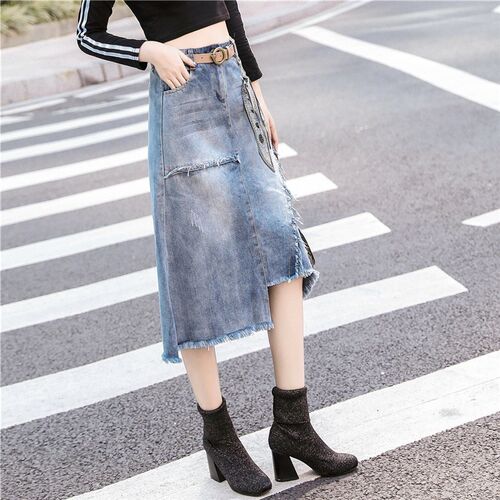 S-5XL Women Denim Skirt Spring Summer 2023 Fashion Casual Me