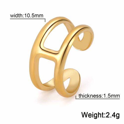 Cazador Letter H Shape Finger Rings for Women Adjustable Sta