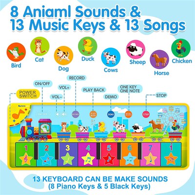 Floor Piano Mat for Toddlers 1-3 Music Sounds baby toys音乐