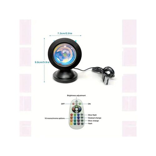 1pc-The new sunset light comes with earbuds and remote contr