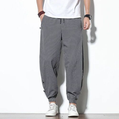 Japanese Style Summer Thin Section Stripes Harem Pants Men C