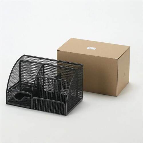 1PC Pen Holder Large Capacity Metal Desktop Storage Box for