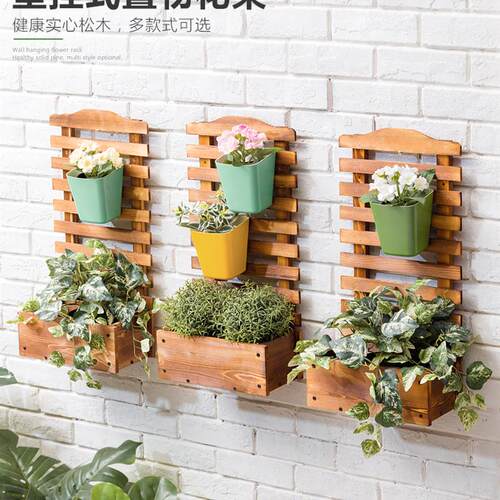 Shelf solid wood landing balcony room meaty flower pot 花架