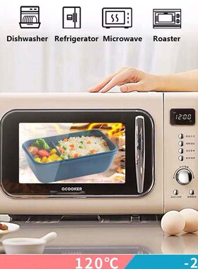 1100ml Microwave Lunch Box Portable 2 Layer Food Container H