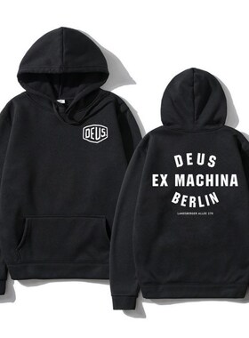 Hoodie Men DEUS Cool Cotton Sweatshirt Ex Machina Print Wome