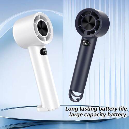Handheld Fan Portable Hook Turbo Fan Usb Rechargeable Led Di