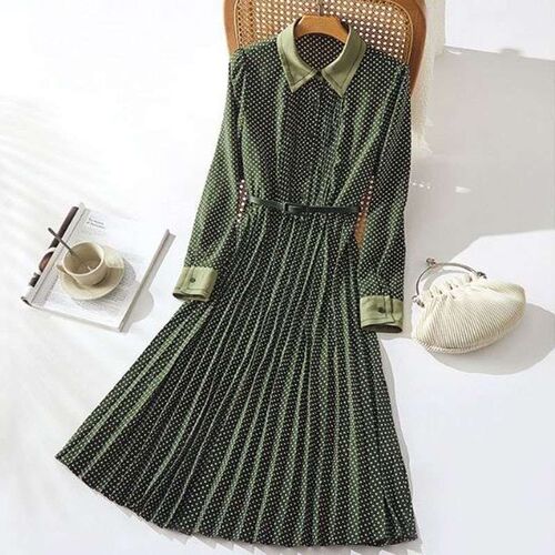 Shirt dress female spring temperament elegant simple wave po