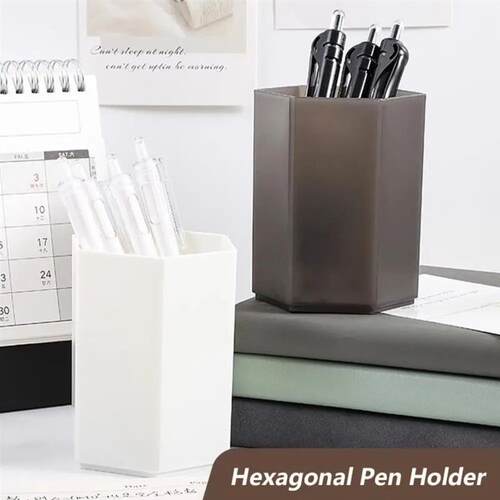 Creative Hexagonal Design Pen Holder Large Capacity Pen Cont