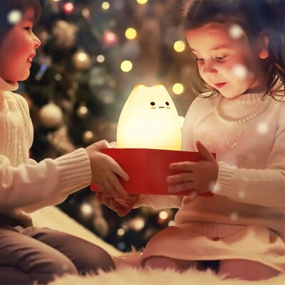 Cat Night Light for Kids Cute Night Lamp for Nursery Squishy