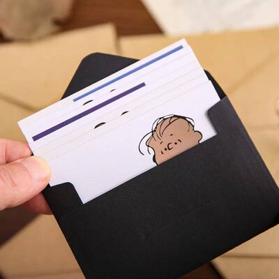 20PCS Classial White Blak Kraft Blank  Paper Window Envelope
