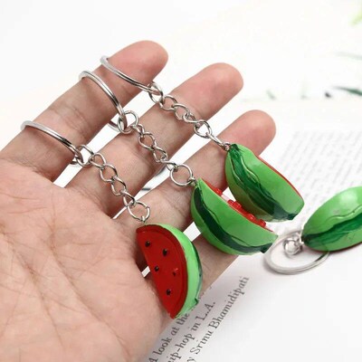 Resin Simulation Watermelon Keychain Creative Summer Fruit E