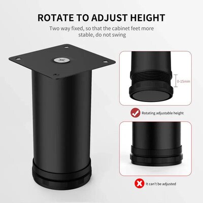 4pcs 5-30cm Stainless Steel Furniture Legs Metal Adjustable