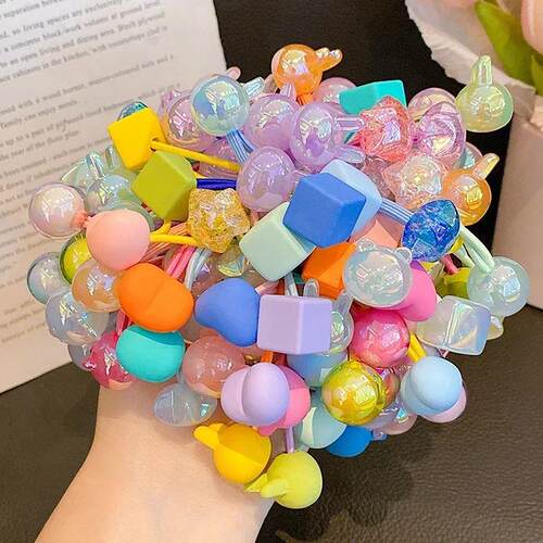 5pcs/set Kawaii Rubber Hair Bands Headband Candy Color Elast