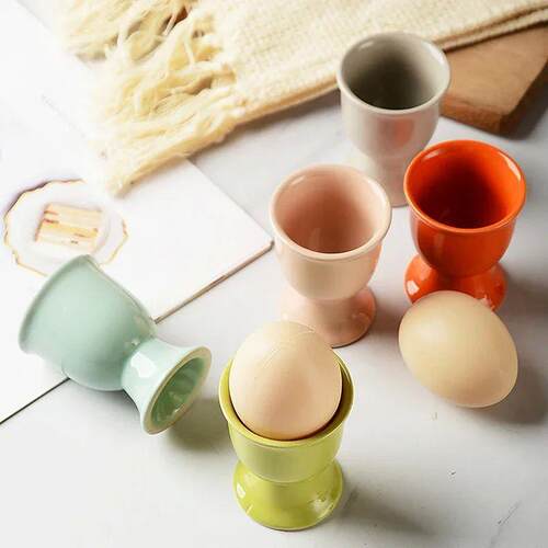 Ceramic Egg Cup Holders Creative Serving Cups for Home Egg B