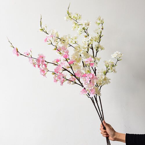 109cm Artificial Silk Flowers Fake Cherry Blossom Long Branc