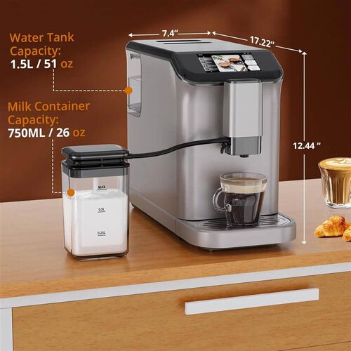 TFT Touch Screen Automatic Espresso Machine, 20 Bar Coffee M