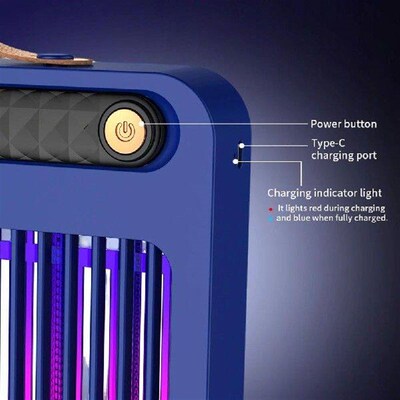 Electric Bug Zapper Light Rechargeable Mosquito Killer Lamp