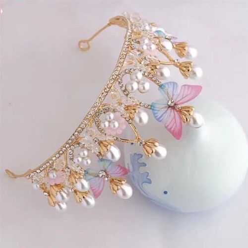Romantic Butterfly Shape Princess Crown for Girls Handmade R