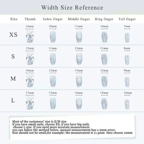 10Pcs Cute Handmade Press On Nails Full Cover Pearls Design