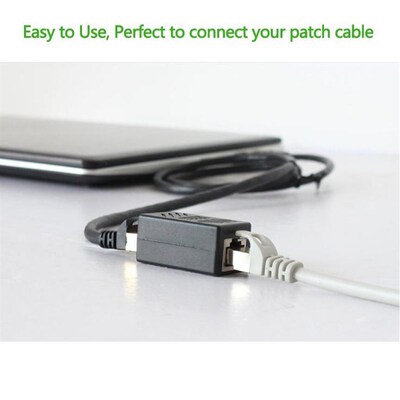 2pcs RJ45 Coupler Ethernet Cable Extender Adapter Female to
