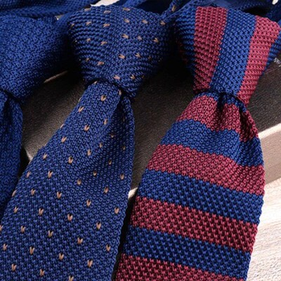 British Style Casual Mens Stripe Retro Knitted Neck Ties Fo