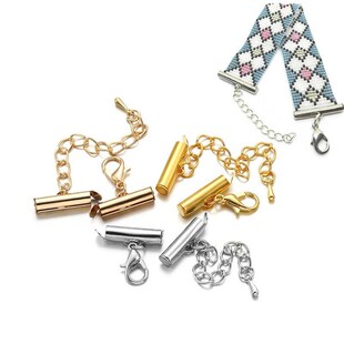 10set/lot Crimp End Beads Slide End Clasp With Chain Buckles