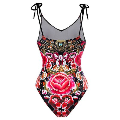 New Swimwear Fashion Printed Conservative Slim Backless Euro
