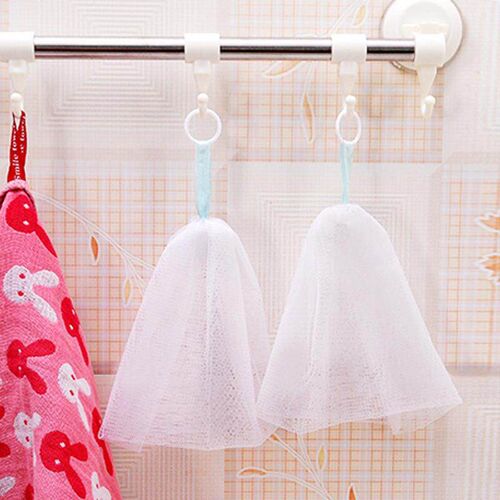 Japanese-style handcrafted soap foaming net with a loop for