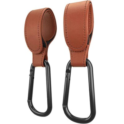 1/2pcs PU Leather Baby Bag Stroller Hook Pram Rotate 360 Deg