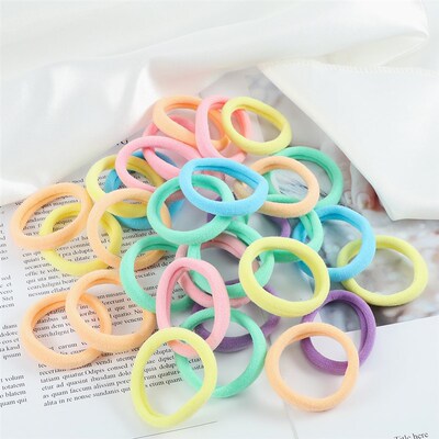 100Pcs/Set Women Basic Elastic Hair Bands Scrunchie Ponyta