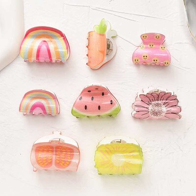 Fruit Rainbow Fun Grab Clip Mini Broken Hair Bangs Clip Cute