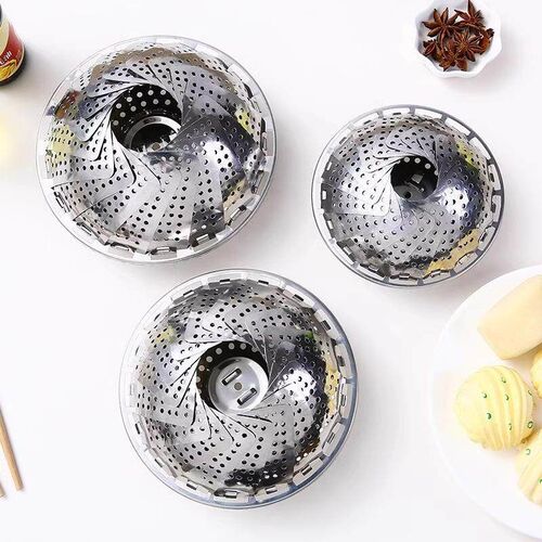 Stainless Steel Foldable Steamer, Universal Steaming Plate,