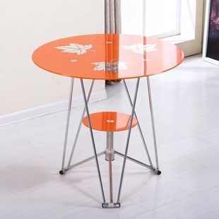 角几装谈判桌台子创意阳台小茶几圆钢化玻璃小户型一桌椅2