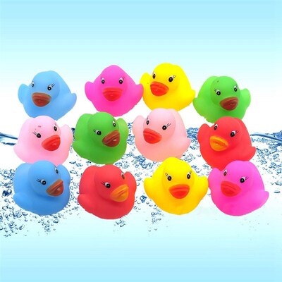 12pcs/set Baby Rubber Ducks Toys Kids Shower Bath Toy Float