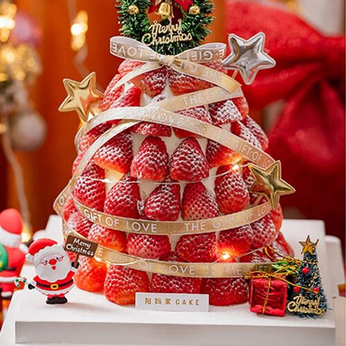Christmas cake decoration grass circle leaf tree Snowman San
