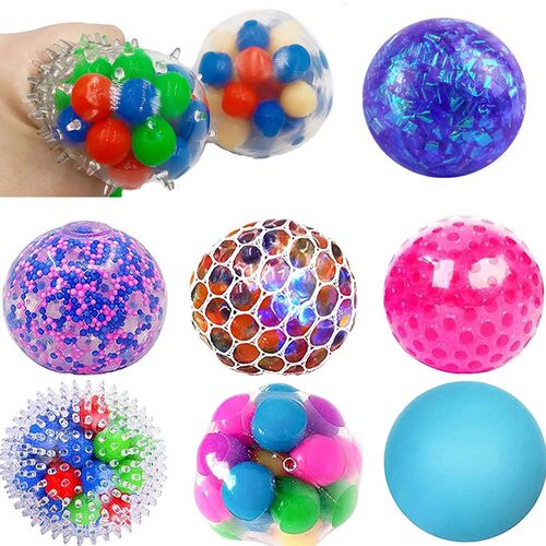 Glitter Foam Led Colored Bead Grape Vent Ball Antistress Str
