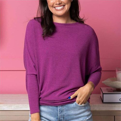 2025 Womens Plus Size Casual Solid lor Round Neck Batwing S
