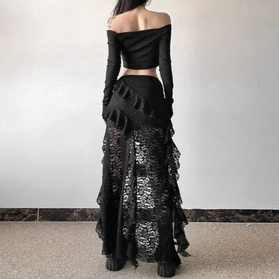 Gothic Skirt 2000s Summer Womens Clothes Gyaru Kpop Sreetwe