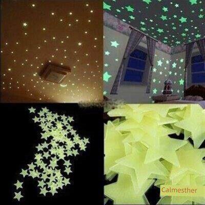 100 Home Wall Light Green Glow In The Dark Star Stickers De