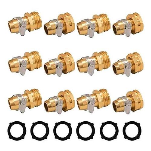 6-Sets Garden Hose Repair Connector With Clamps, For 3/4