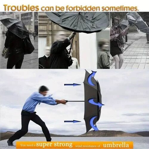 Super Big Top Quality Umbrella Double Strong Rain Woman Wind