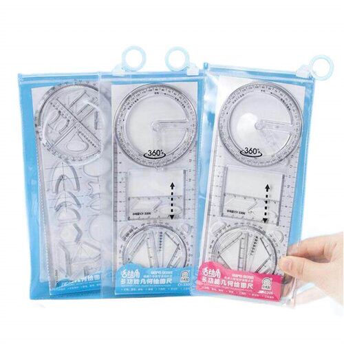 Multifunctional Drawing Ruler Set for Primary, Middle, and H