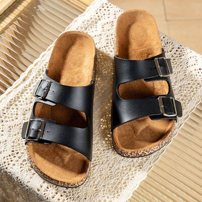 Summer Men Women Slippers Platform Cork Slides Outdoor