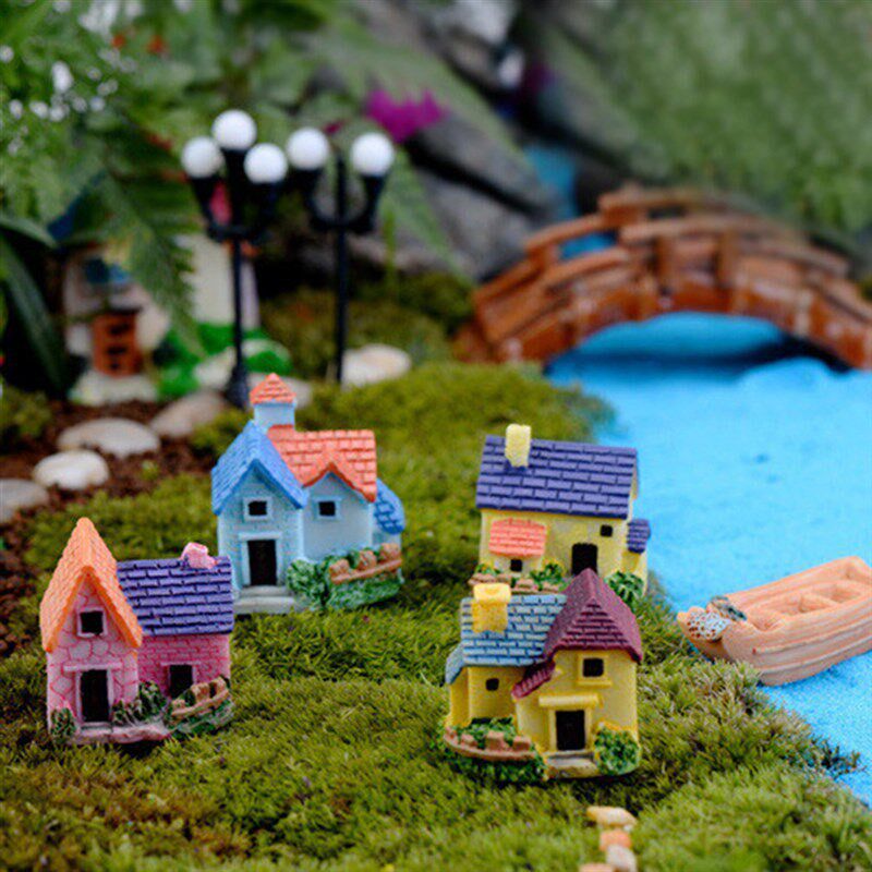 Mini Castle Small House Fairy Garden Miniatures Terrarium Fi