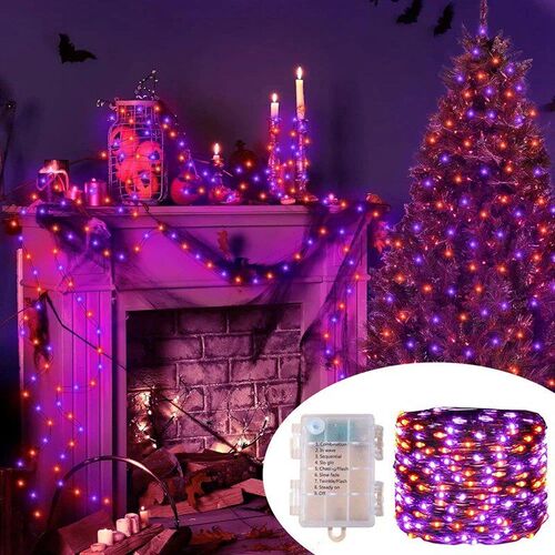 5M/10M/20M LED Halloween Purple Orange String Fairy Lights O