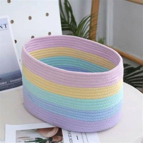 Colorful Woven Basket Eco-friendly Capacity Woven Storage