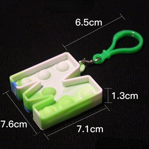 26-letter Keychain Fidget Toys Silicone Push Bubble Simple D