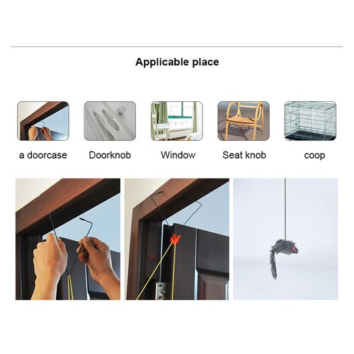 Cat Toy Retractable Hanging Door Type Funny Stick Cat Scratc